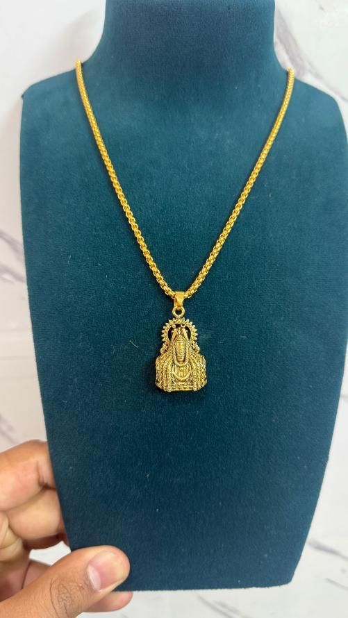 Mahadev Shivling Gold Plated Pendant with Chain