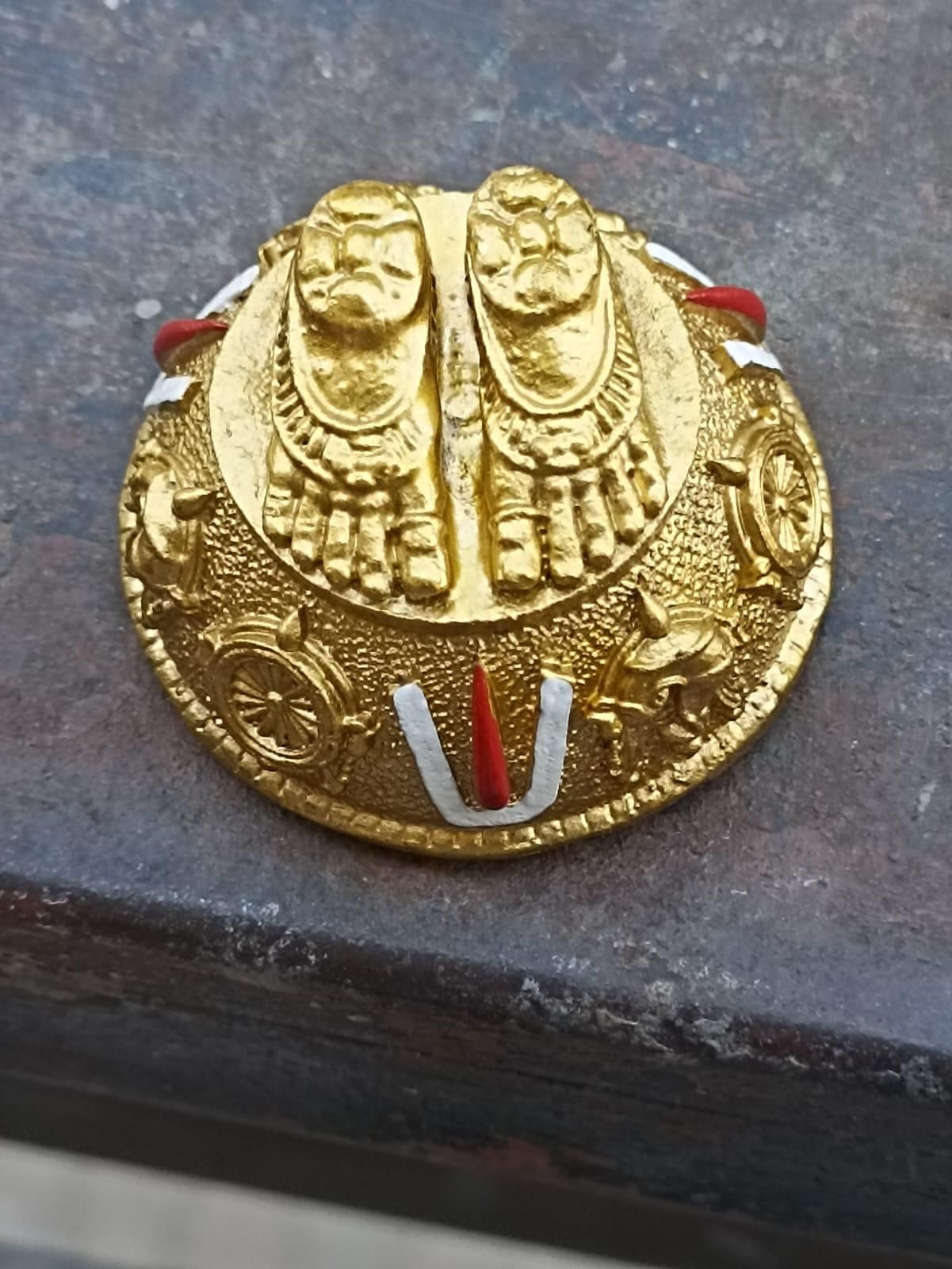 Gold Plated Balaji Charan Paduka