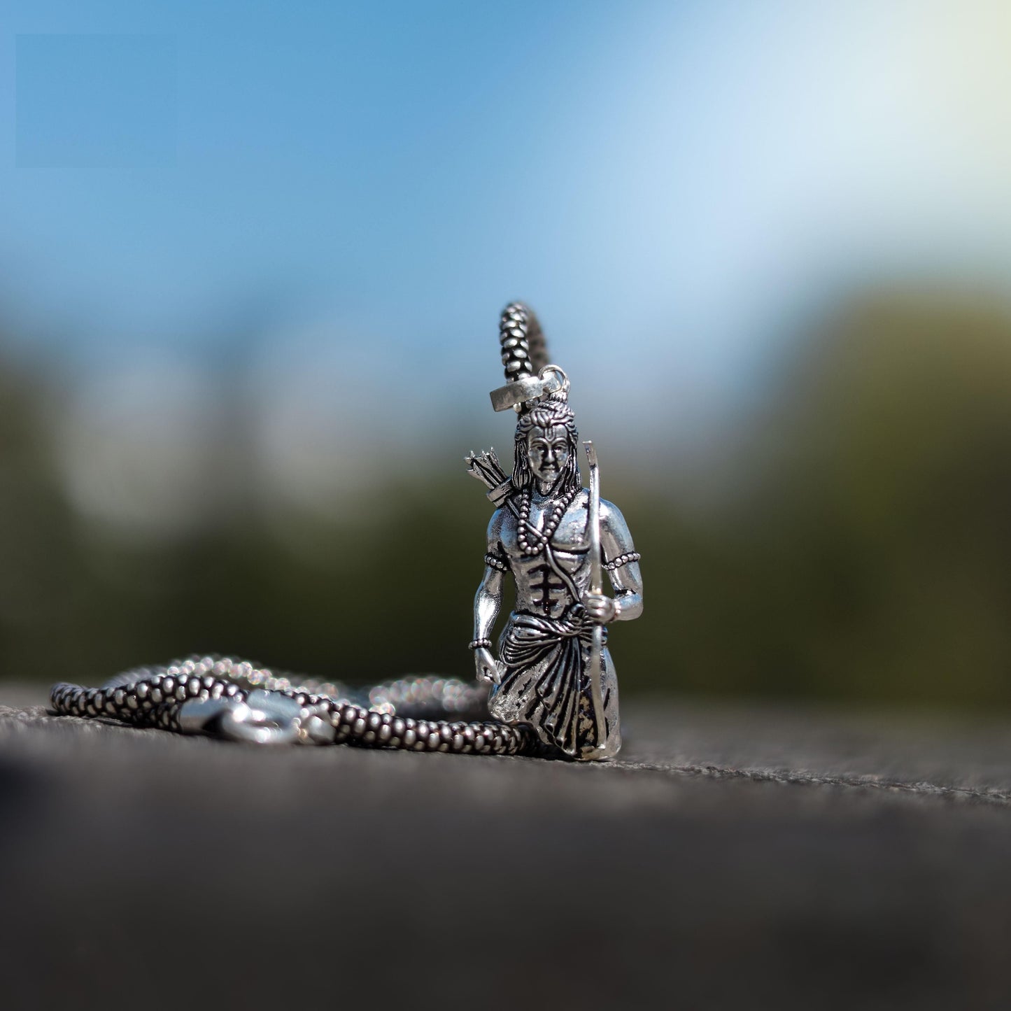 Ram ji Pendant With Chain (Silver)