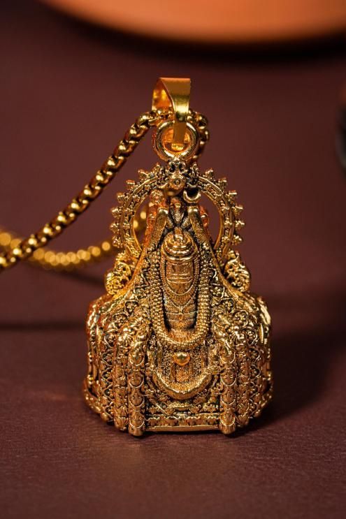 Mahadev Shivling Gold Plated Pendant with Chain