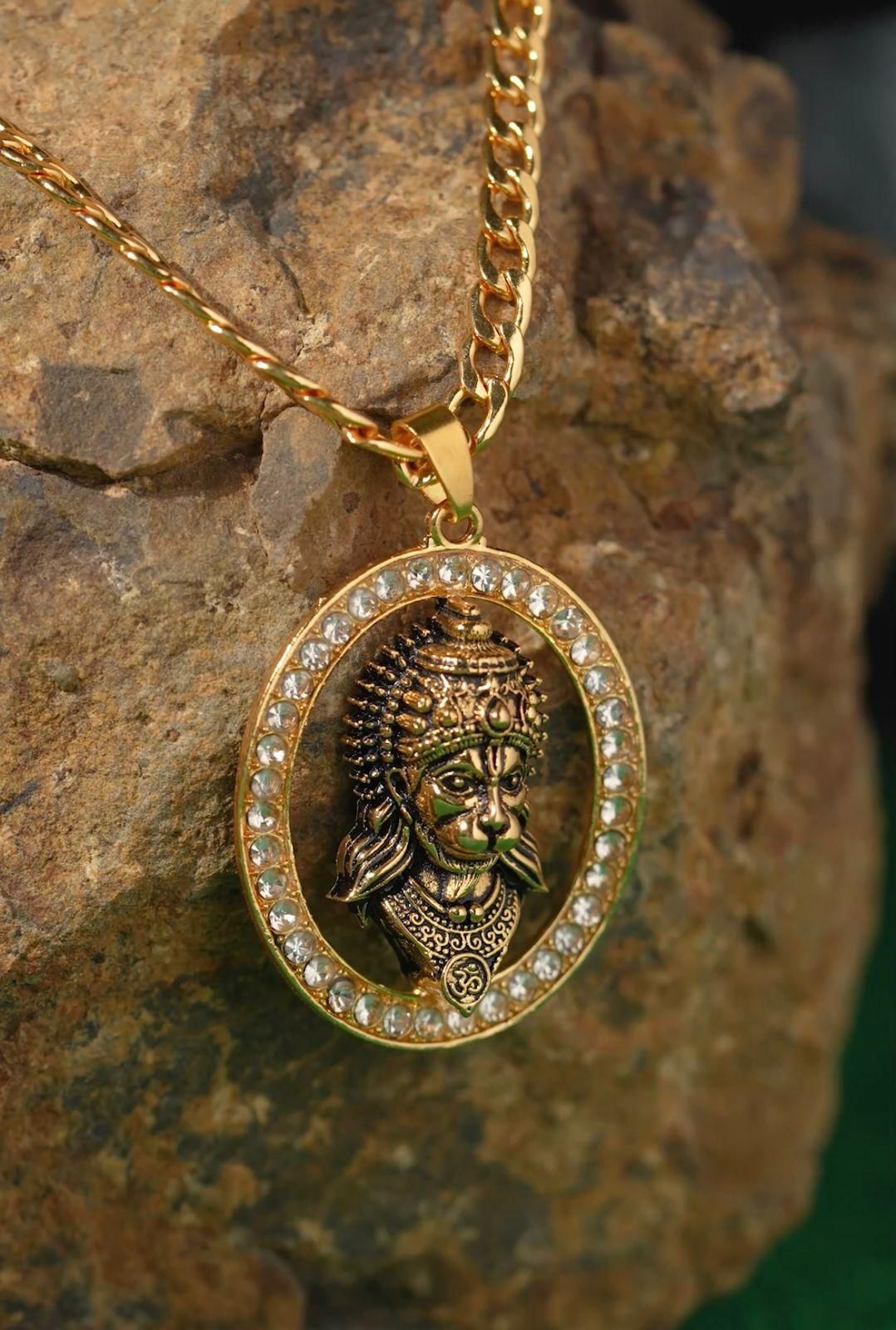 Hanumanji Pendant Lord Hanuman Gold Pendant Sri Hanumanji Pendant
