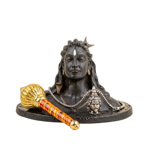 2 Face Hanuman & Shankar Silver Plated Pendant with Chain