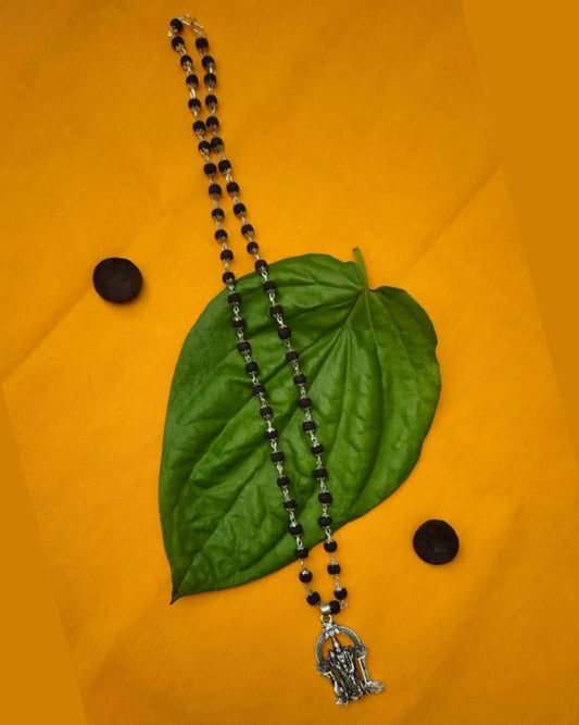 Karungali Mala with Murugan Locket – Spiritual Wooden Mala