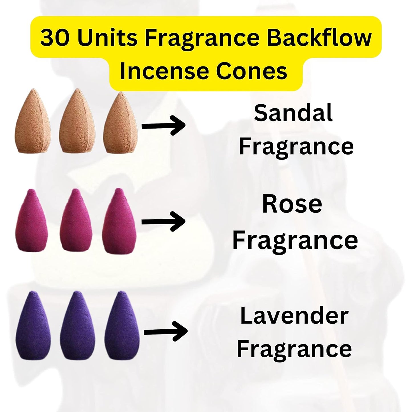 Shiva Fountain Incense Burner with 30 Aromatic Cones