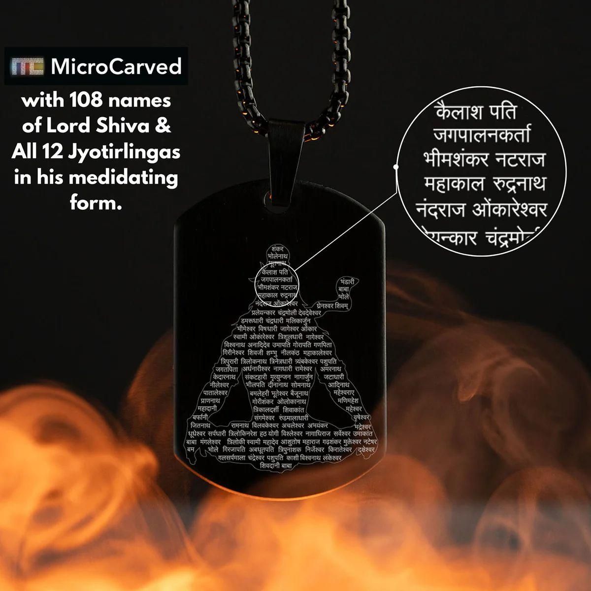 Mahadev locket with 12 Jyotirling Pendant & Chain