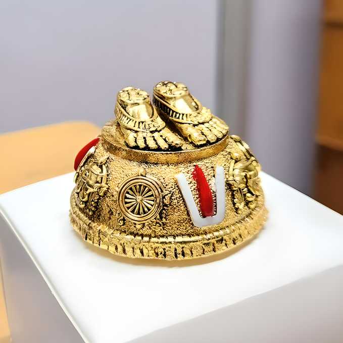 Gold Plated Balaji Charan Paduka