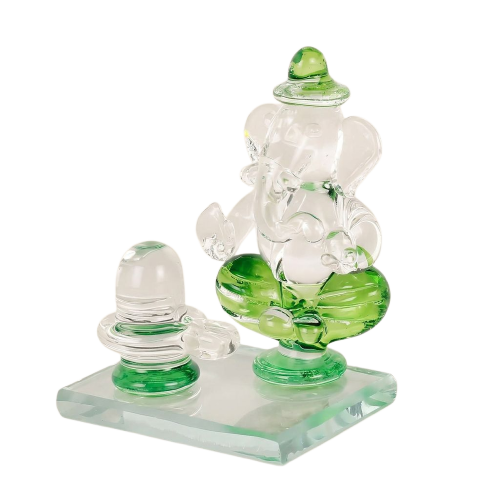 Crystal Ganesh Murti with Shivling