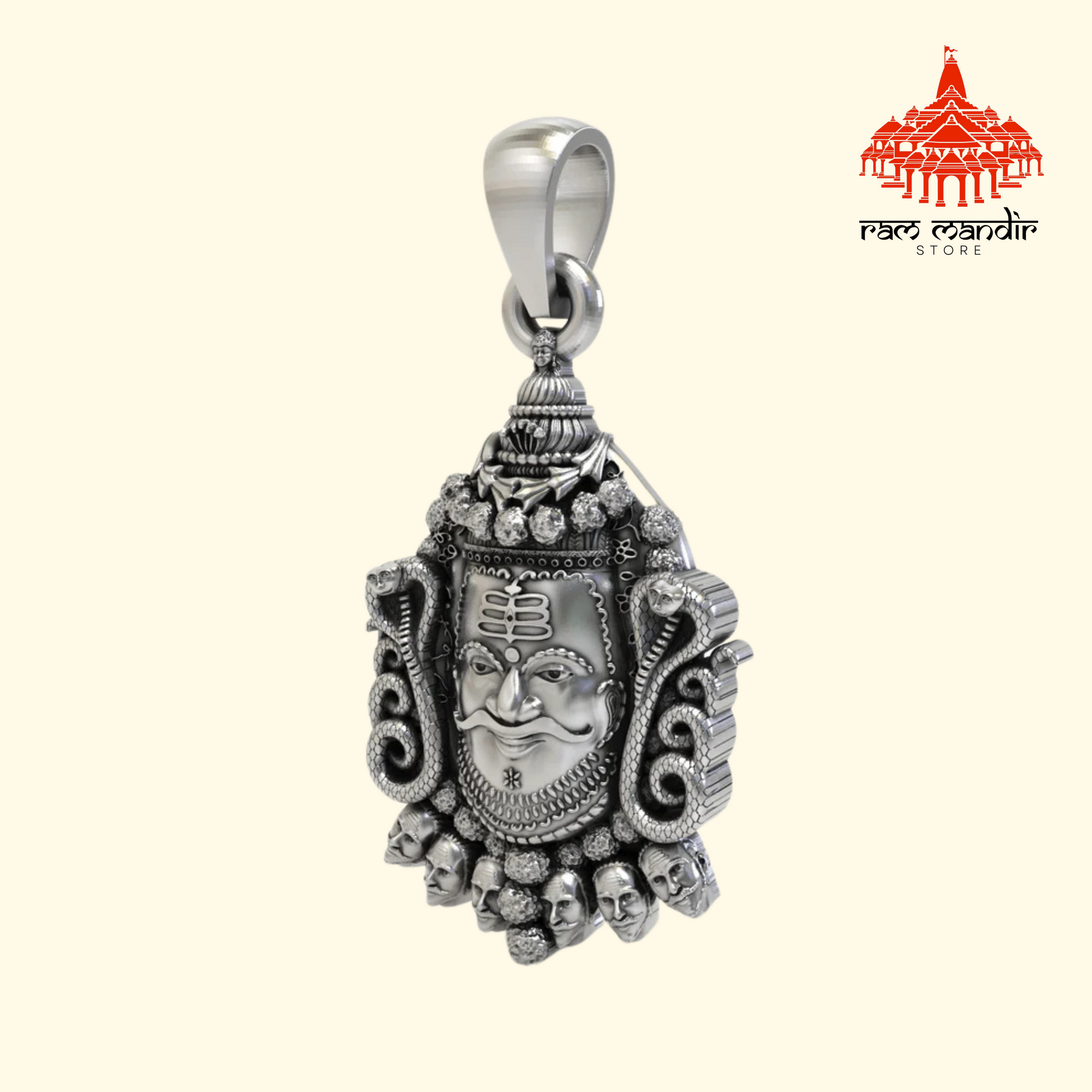 Silver Mahakal Pendant WIth Chain - Main Image